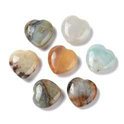 Амазонит Натуральный амазонит сердце любовь камень, карманный пальмовый камень для балансировки рейки, 28~29.5x29.5~30x10.5~11.5 мм
