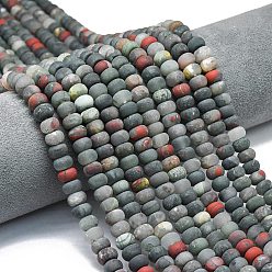 Гелиотроп Природные африканские гелиотроп бисер пряди, матовые, рондель, 8x5 мм, отверстие : 1.4 мм, около 73~75 шт / нитка, 14.96~15.16 дюйм (38~38.5 см)