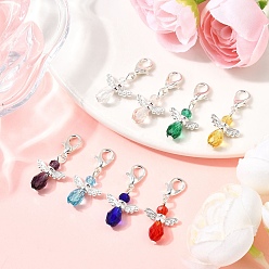 (52) Непрозрачная лаванда Стеклянные подвески в виде ангела, с цинковым сплавом застежками омаров коготь, разноцветные, 30 мм, 8 шт / комплект