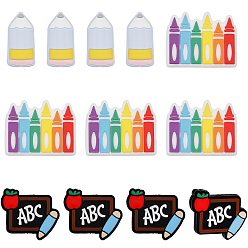 (52) Непрозрачная лаванда 12шт 3 стиль силиконовые бусины, изготовление ожерелий и браслетов своими руками, ручка/доска/карандаш, разноцветные, 25~35x18~30x8.5~9.3 мм, отверстие : 2.5~3 мм, 4 шт / стиль