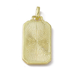 Palm Alloy Enamel Pendants, Rectangle, Tarot Pattern Charm, Golden, Dark Green, Hand Heart, 26x14x2mm, Hole: 2x3mm
