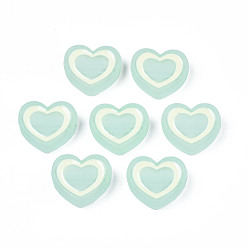 Светло-голубой Прозрачные акриловые бусины, с эмалью, матовые, сердце, светло-голубой, 19x22x7 мм, отверстие : 3 мм