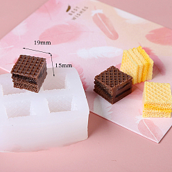 White DIY Silicone Molds, Fondant Molds, Resin Casting Molds, for Chocolate, Candy, UV Resin & Epoxy Resin Craft Making, Square, White, 60x50mm