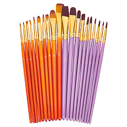 (52) Непрозрачная лаванда 2 сумки 2 цвета нейлоновые кисти для рисования, с деревянной ручкой, разноцветные, 27.5 см, 10 шт / пакет, 1 сумка / цвет