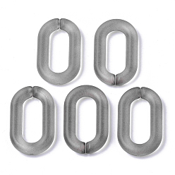 Black Transparent Acrylic Linking Rings, Quick Link Connectors, for Cable Chains Making, Oval, Frosted, Black, 27x16.5x4mm, Inner Diameter: 18x8mm