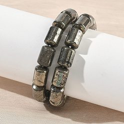 Пирит Браслеты из натурального золотого пирита/бусин из золотого пирита, эластичные, для женщин и мужчин., внутренний диаметр: 2.17 дюйм (5.5 см)