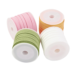 (52) Непрозрачная лаванда Шнуры из искусственной замши, искусственная замшевая кружева, разноцветные, 5x1.5 мм, около 5.46 ярдов (5 м) / рулон, 4 рулонов / набор