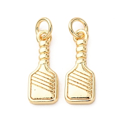 Настоящее золото 18K Латунные подвески, прелести ракетки, без кадмия и без свинца, стойки покрытие, долговечный, с целью перехода в кольце, реальный 18 k позолоченный, 14x5.5x1.5 мм, отверстие : 2.3 мм