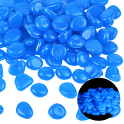 Озёрно--синий 100 шт. светящиеся смоляные бусины для украшения витрины, для украшения ландшафта аквариума, самородки, Плут синий, 17~25x16~18x6~12 мм