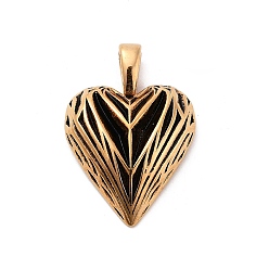 Античное Золото Ретро 304 из нержавеющей стали подвески, шарма сердца, античное золото , 41.5x29.5x8.5 мм, отверстие : 9x5 мм