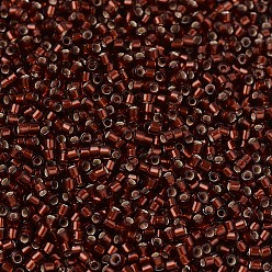 (DB1683) Глазурованный Темный Топазовый с Серебряной Подкладкой Бусины miyuki delica, цилиндр, японский бисер, 11/0, (дБ 1683) темный топаз с серебряной подкладкой, 1.3x1.6 мм, отверстия: 0.8 мм, около 10000 шт / мешок, 50 г / мешок