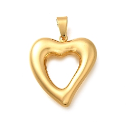 Золотой 304 подвески из нержавеющей стали, шарма сердца, золотые, 34x30x7 мм, отверстие : 9.5x5 мм