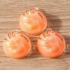 Оранжевый 10Подвески из полупрозрачной смолы в форме еды, очаровательные булочки с начинкой на пару, оранжевые, 28x24 мм, 10 шт / комплект