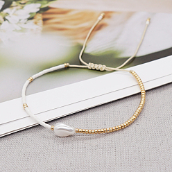 Пластиковый Пластиковые жемчужины и стеклянные бусины плетеные браслеты из бисера для женщин, внутренний диаметр: 11 дюйм (28 см)