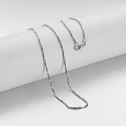 Platinum Brass Chain Necklaces, Snake Chain, with Lobster Clasps, Platinum, 16.9~18.1 inch(43~46cm)