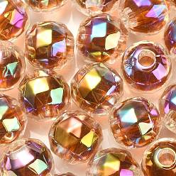 Верблюжий УФ-покрытие прозрачные акриловые европейские бусины, бусины с большим отверстием, круглые, верблюжие, 13.5x13 мм, отверстие : 4 мм