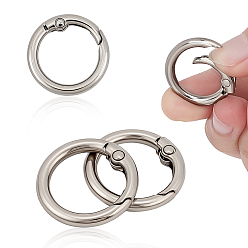 Платина 32шт. сплав пружинных затворных колец, круглые кольца, платина, 25 мм