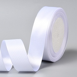 White Single Face Satin Ribbon, Polyester Ribbon, White, 1 inch(25mm) wide, 25yards/roll(22.86m/roll), 5rolls/group, 125yards/group(114.3m/group)