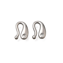 Stainless Steel Color 304 Stainless Steel Teardrop Hook Clasps, Stainless Steel Color, 7x5x1.5mm, Hole: 1mm