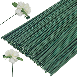 Зеленый 100шт. железный стебель для цветка, с пластиковым выводом, для подставки для букета из искусственных цветов, зелёные, 252x2 мм