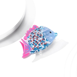 Светло-Голубой Заколки для волос в форме когтей из ацетата целлюлозы, аксессуары для волос для женщин и девочек, рыба, Небесно-голубой, 90x55 мм