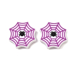 Фиолетовый Силиконовые бусины, фокусные бусы, паутины, фиолетовые, 27x27x8 мм, отверстие : 3 мм