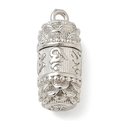 Платина Латунные подвески, колонка прелести, долговечный, стойки покрытие, без свинца и без кадмия, платина, 29.5x12.5 мм, отверстие : 2.5 мм