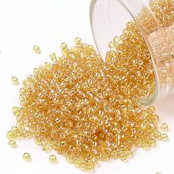 (162) Transparent AB Light Amber Toho runde Rocailles, japanische Rocailles, (162) transparent ab hell bernsteinfarben, 15/0, 1.5 mm, Bohrung: 0.7 mm, über 3000pcs / Flasche, 10 g / Flasche