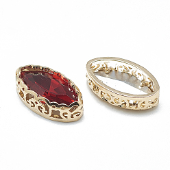 Сиамский Шить на горный хрусталь, многожильных ссылки, стекло горный хрусталь, с легкими золотыми тонами латуни, аксессуары для одежды, лошадиный глаз , Сиам, 20x12x7 мм