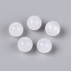 Natural Agate Natural White Agate Beads, Smoooth Round, 10x9~9.5mm, Hole: 3mm