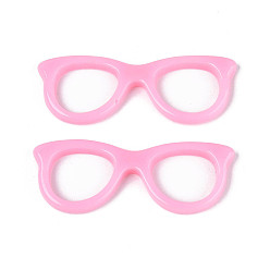 Бледно-Розовый Подвески из непрозрачной смолы, ссылки на очки, розовый жемчуг, 16x44~44.5x3.5 мм, отверстие : 14x11.5 мм