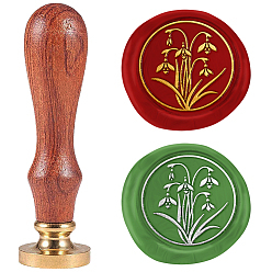 Цветок Набор сургучной печати, печать сургучом твердой латунной головки, деревянная ручка ретро латунный штамп комплект съемный, для конвертов приглашений, подарочная карта, ворон, 83x22 мм, штампы: 25x14.5 мм