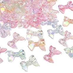 (52) Непрозрачная лаванда Уф-покрытие прозрачные акриловые бусины, радужный, бантом, разноцветные, 23x33x6 мм, отверстие : 2.5 мм