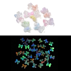 (52) Непрозрачная лаванда Светящаяся смола декодирует кабошоны, светится в темноте, двухцветный бант, разноцветные, 7x7.5x3 мм