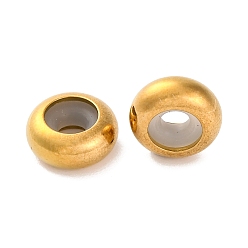 Золотой Ионное покрытие (ip) 202 шарики из нержавеющей стали, с резиной внутри, ползунки, рондель, золотые, 10x4.5 мм, отверстие : 3 мм