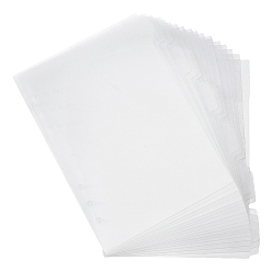 Clear Plastic Binder Dividers, 6-Hole Index Page Tab for Planner & Notebook & Loose Leaf Binders, Rectangle, Clear, 211x158x0.2mm, Hole: 6mm, 6pcs/set