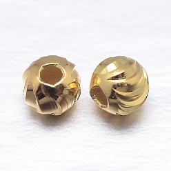 Real 18K Gold Plated Real 18K Gold Plated Round Sterling Silver Beads, Golden, 3mm, Hole: 1mm, about 454pcs/20g