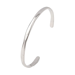 Нержавеющая Сталь Цвет 304 женские браслеты-манжеты из нержавеющей стали, цвет нержавеющей стали, внутренний диаметр: 2-1/2x1-7/8 дюйм (6.2x4.8 см)