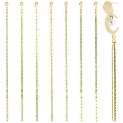 Настоящее золото 18K 20шт. латунные подвески-кисточки из цепочки «Бостон», без никеля , реальный 18 k позолоченный, 71x0.8x0.5 мм, отверстие : 1 мм