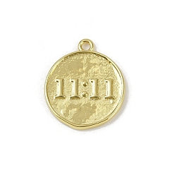 Настоящее золото 18K Латунные подвески, плоско-круглые, долговечный, без кадмия и без свинца, стойки покрытие, реальный 18 k позолоченный, 18x15x1.5 мм, отверстие : 1.5 мм