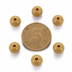 Goldenrod Opaque Acrylic Beads, Round, Goldenrod, 8x7mm, Hole: 2mm, about 1745pcs/500g