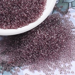 (RR142) Transparent Smoky Amethyst MIYUKI Round Rocailles Beads, Japanese Seed Beads, (RR142) Transparent Smoky Amethyst, 11/0, 2x1.3mm, Hole: 0.8mm, about 1100pcs/bottle, 10g/bottle