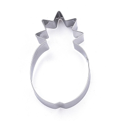 Stainless Steel Color Tarnish Resistant 304 Stainless Steel Cookie Cutters, Cookies Moulds, DIY Biscuit Baking Tool, Pineapple, Stainless Steel Color, 88x51.5x18mm, Inner Size: 87.5x51mm