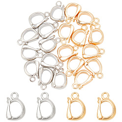 Платиновый & Золотой 20шт. 2 цвета стойка покрытие латунь складные застежки, долговечный, платина и настоящее 18 к позолота, 10x7x2.5 мм, отверстие : 1.2 мм, 10 шт / цвет