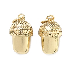 Настоящее золото 18K Латунные подвески, грибные прелести, долговечный, стойки покрытие, без свинца и без кадмия, реальный 18 k позолоченный, 14x8.5 мм, отверстие : 3 мм, Перейти кольцо: 5x1 мм