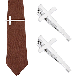Platino Clips de unión de latón, cruzar, Platino, 58x27.5x21.5 mm