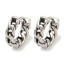 Античное Серебро 316 серьги-кольца из хирургической нержавеющей стали для женщин и мужчин, кольцо, античное серебро, 12x4 мм