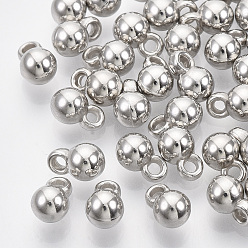 Silver CCB Plastic Charms, for DIY Jewelry Making, Round, Silver, 7~8x5x5mm, Hole: 1.4mm, about 6800pcs/500g