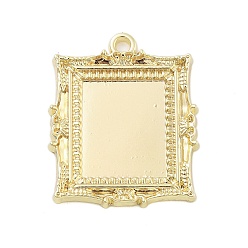 Золотой Подвеска кабошона, прямоугольные, золотые, лоток : 19x16 мм, 33.5x27.5x2 мм, отверстие : 2 мм