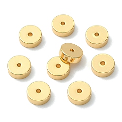 Real 18K Gold Plated SHEGRACE Brass Beads, Cadmium Free & Nickel Free & Lead Free, Flat Round, Real 18K Gold Plated, 6x2mm, Hole: 1.2mm